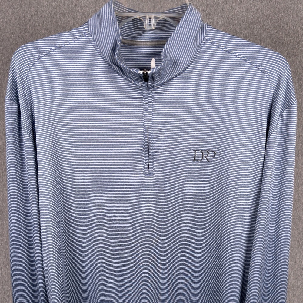 Johnnie-O Flex 1/4 Zip Performance Pullover Mens Large Golf Stretch Blue Striped